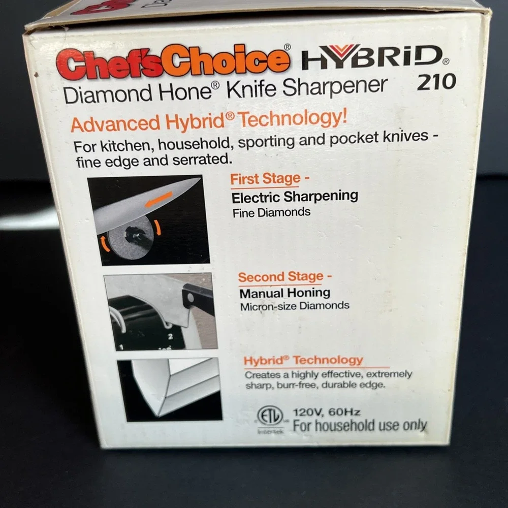 Chef'sChoice Hybrid 210 Electric Diamond Hone Knife Sharpener Model 210 EUC